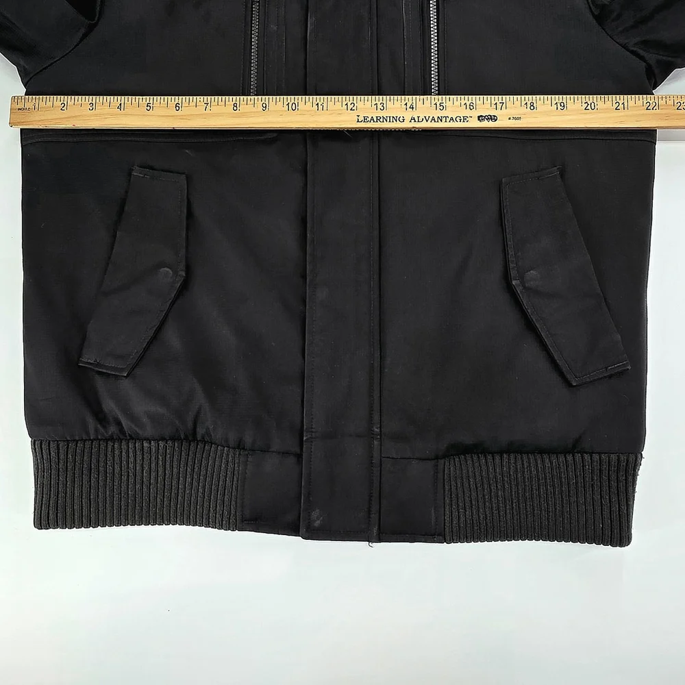 Calvin Klein Bomber Jacket Mens Small Black Water Resistant Windbreaker Ripstop - Picture 14 of 16